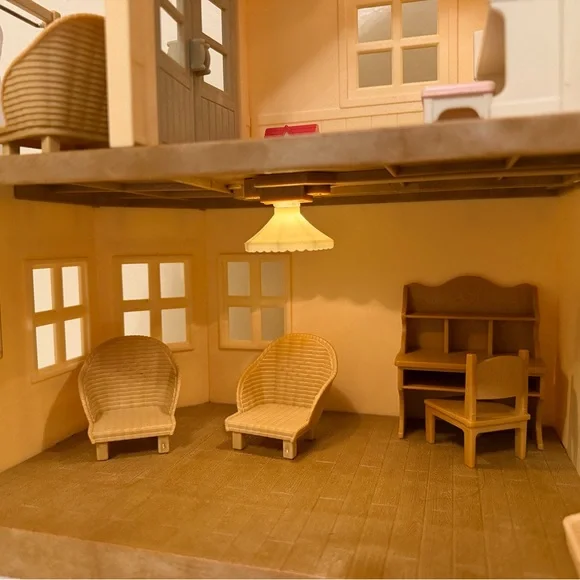 Calico Critter Red Roof Country Home ***working Lights & Extra Parts - Picture 6 of 15